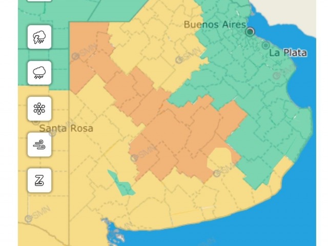 Emiten un alerta naranja para lo que resta de la maana